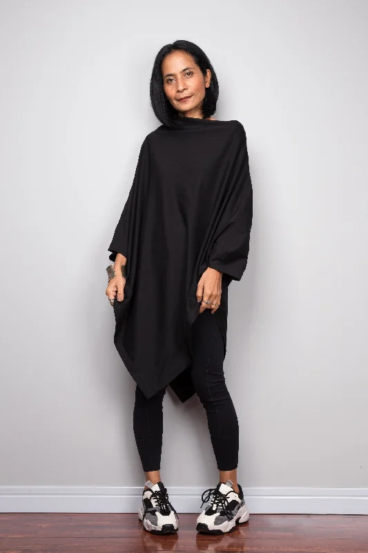 Black Pullover Poncho