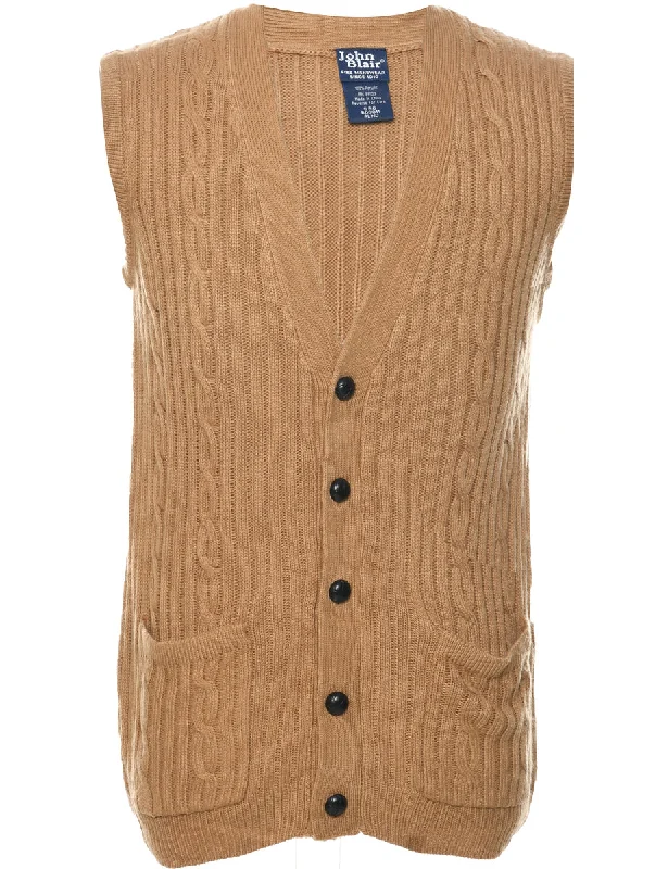 Button Through Sweater Vest - S