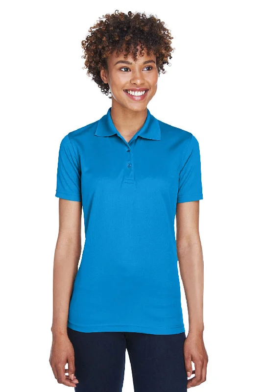 UltraClub Womens Cool & Dry Moisture Wicking Short Sleeve Polo Shirt - Pacific Blue