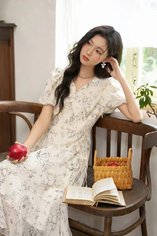 V-neck Floral Maxi Dress for Women