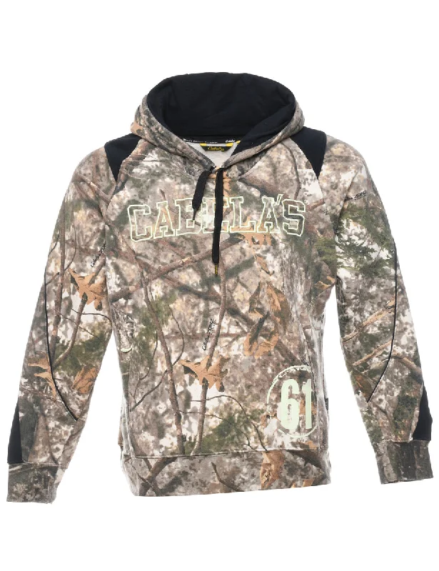 Cabela's Green Camouflage Design Hoodie - M