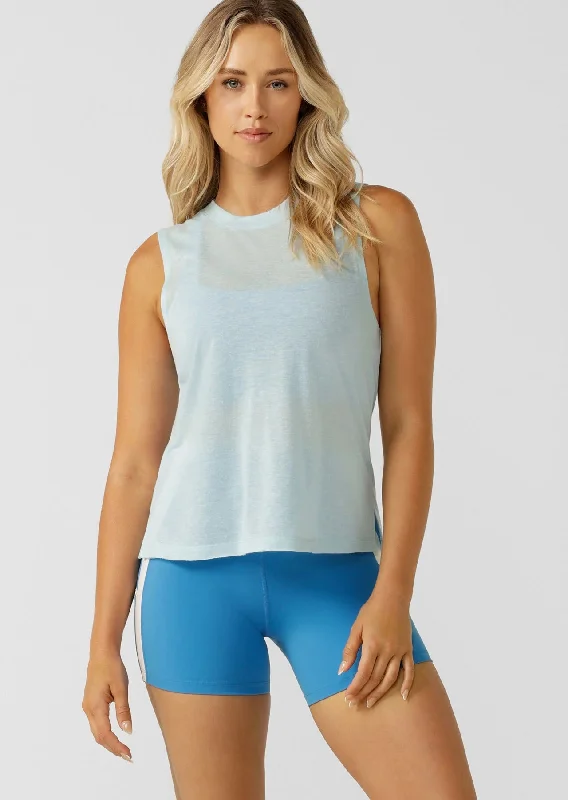 Lorna Jane Cut Above The Rest Tank - Crystal Blue