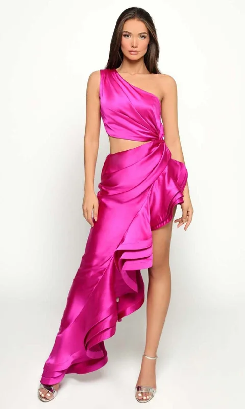 Tarik Ediz - 51198 Asymmetrical Cutout High Low Gown