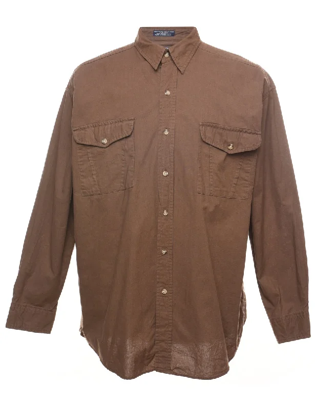 Brown Classic Long Sleeve Shirt - XL