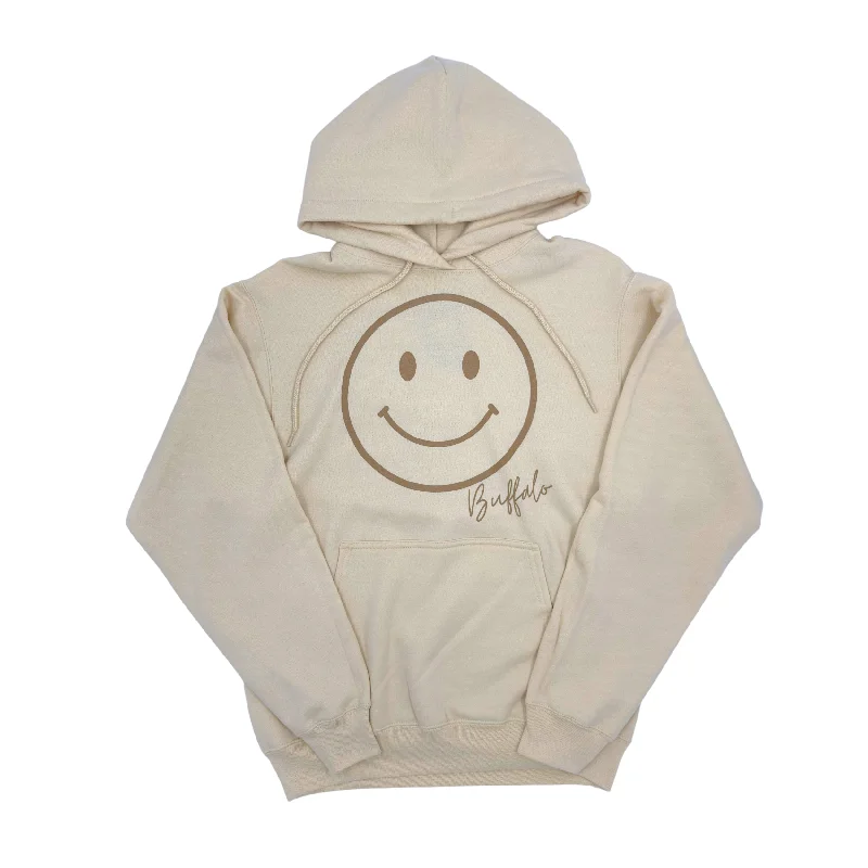 Buffalo Smiley Face Cream Hoodie