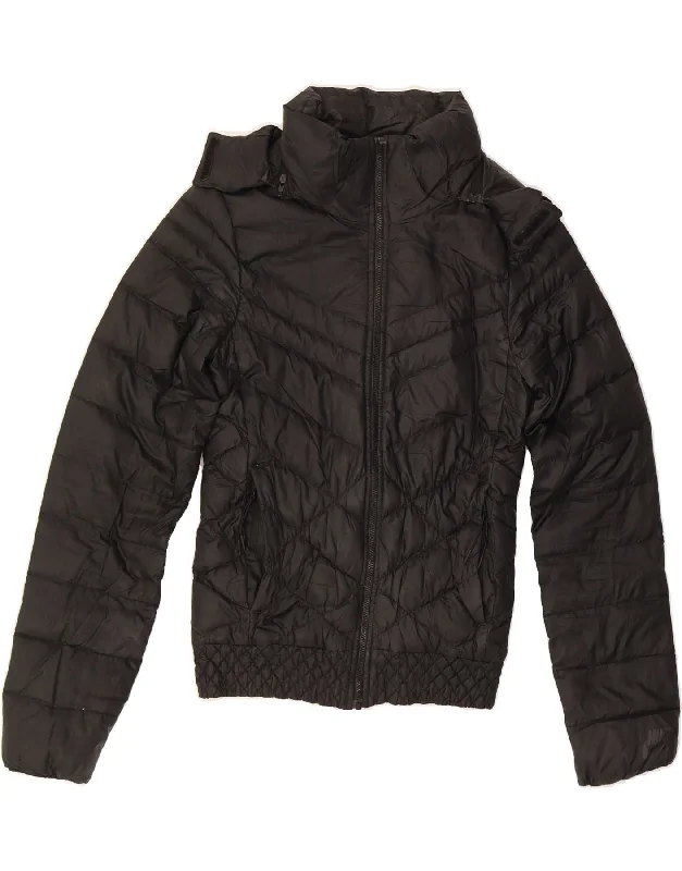 NIKE Womens Hooded Padded Jacket UK 6 XS Black Polyester