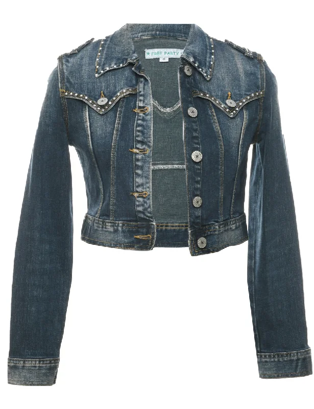 Button Front Denim Jacket - S