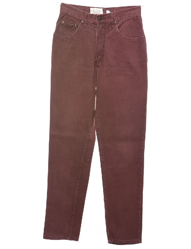 Burgundy Tapered Jeans - W26 L29