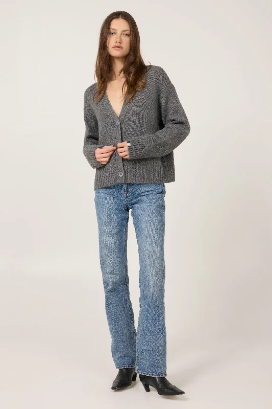 Aster Cashmere Cardigan - Heather Ash