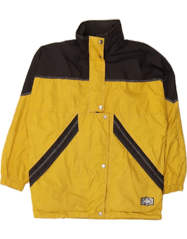 BRUGI Womens Hooded Rain Jacket IT 44 XL Yellow Colourblock Polyamide