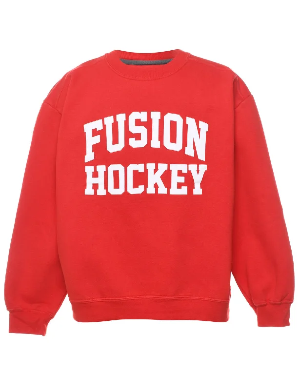 Red & White Fusion Hockey Sweatshirt - L