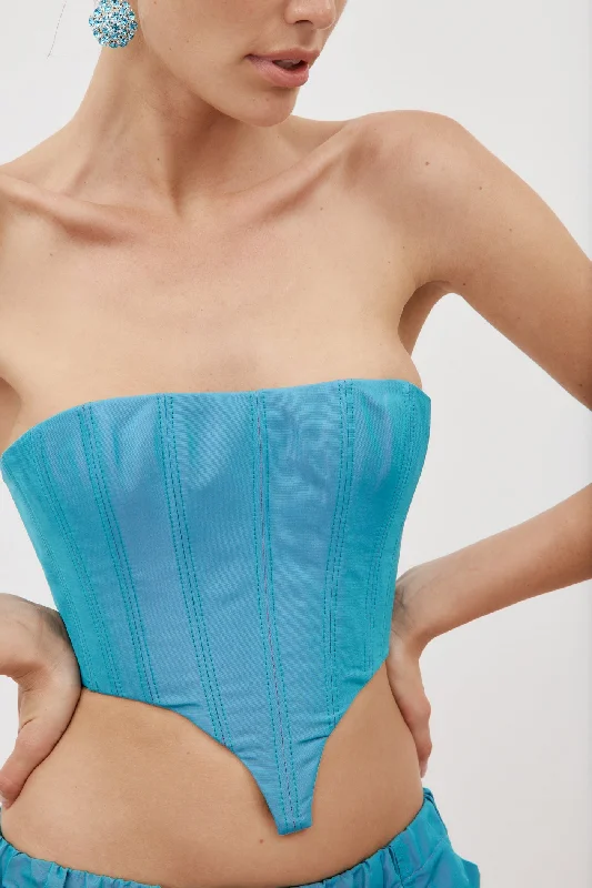 Cropped Aqua Bustier