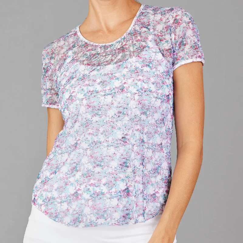 Shabby Chic Mesh Layering Tee (print)