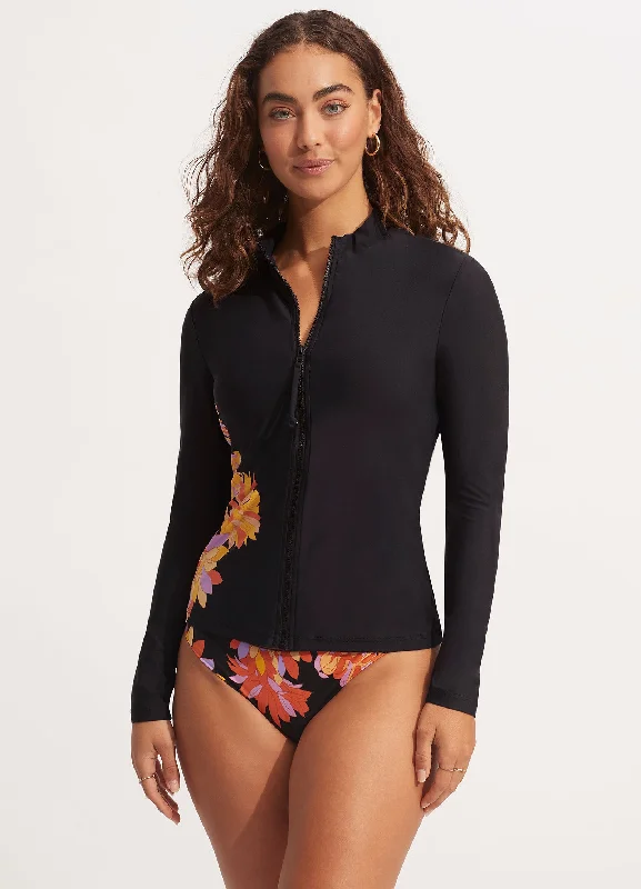 Palm Springs Long Sleeve Sunvest - Black