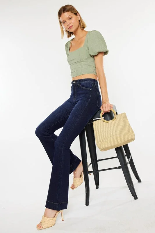 High Rise Dark Wash Flare Jeans