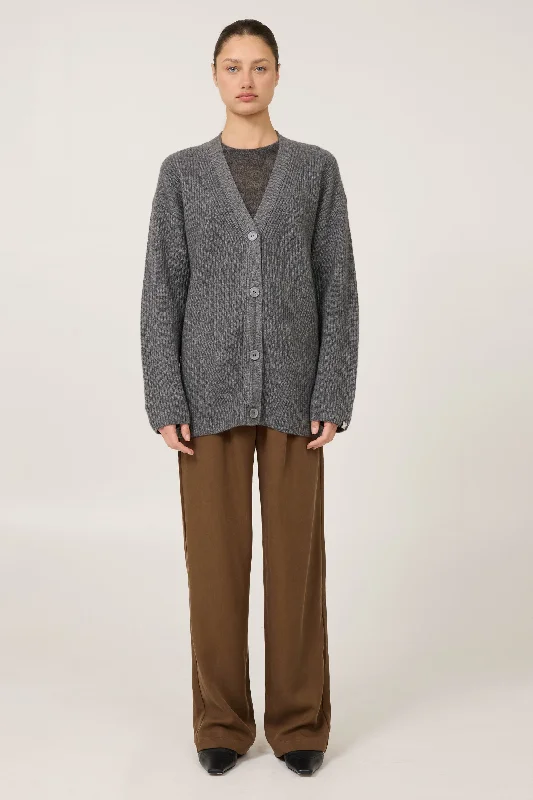 Pacific Cashmere Cardigan - Heather Ash