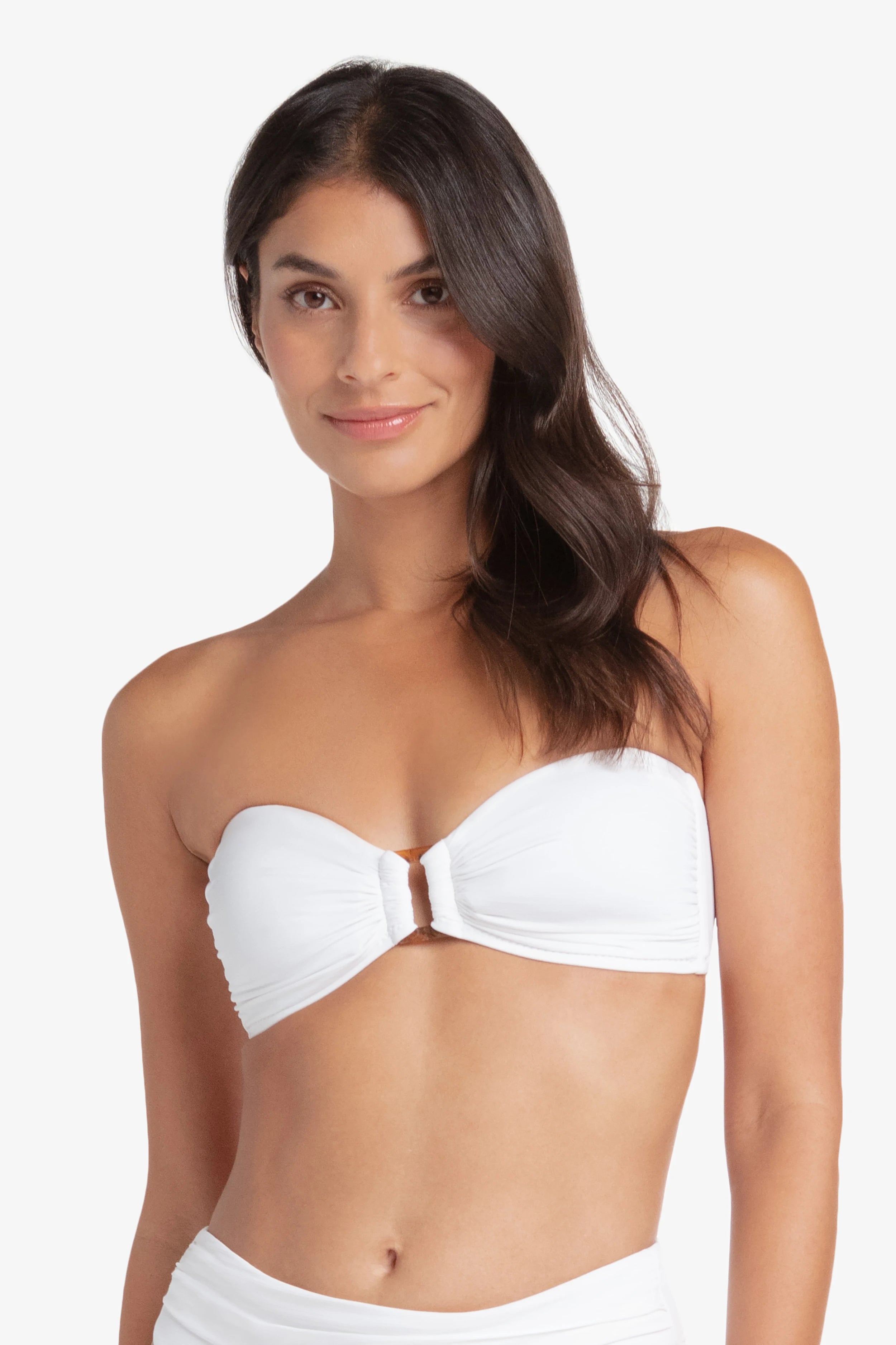 Hook Back Tortoise Bandeau  |  Textured White