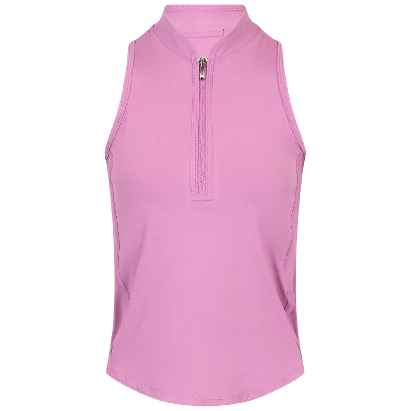 Womens Vesta Mock Neck SL Polo Peony - SS25