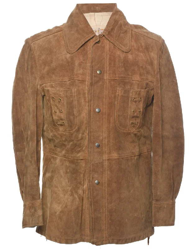 Brown Suede Jacket - M