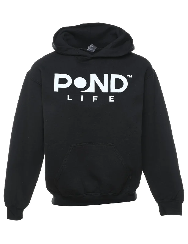 Pond Life Black & White Printed Hoodie - S