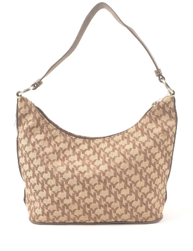 Brown & Beige NY Monogram Hobo Bag - S