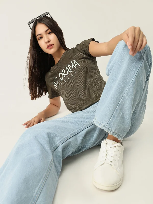 Women Graphic Olive T Shirt