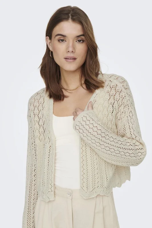 Only - Onlnola 7/8 Life Open Cardigan Knt - 4197330 Cloud Dancer