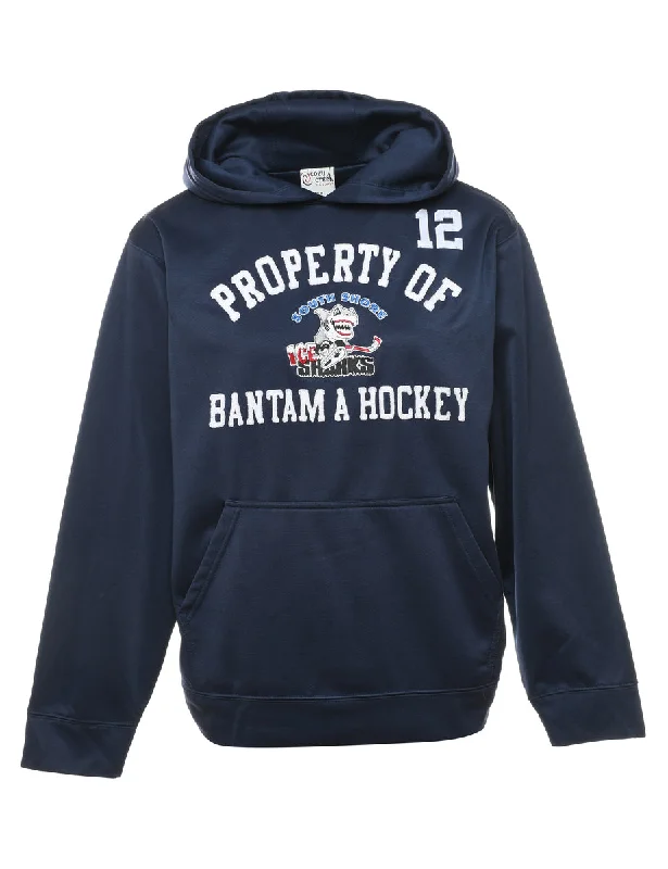 Bantam a Hockey Design Navy Printed Hoodie - M