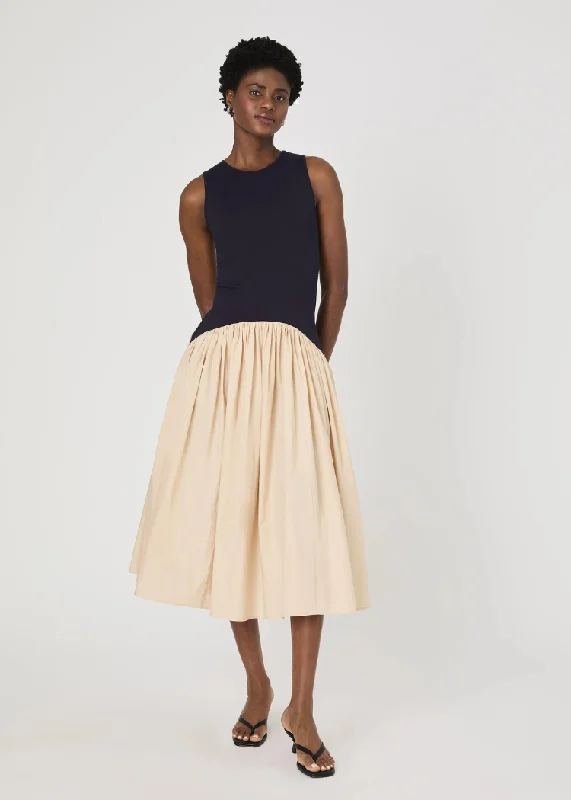 French Connection Kayle Jia Midi Dress- Navy Biscuit