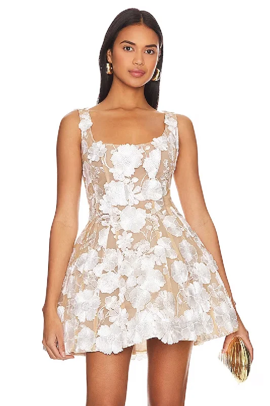 Vandelia Lace Applique Mini Dress