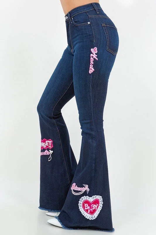 Sweet Heart Bell Bottom Jean- Inseam 32\"