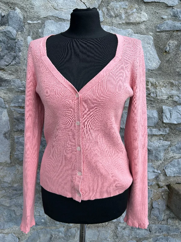 Pink ribbed cardigan uk 12-14