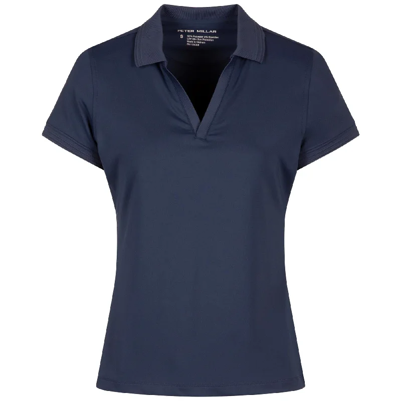 Womens Betty Drop V-Neck Polo Navy - SS25