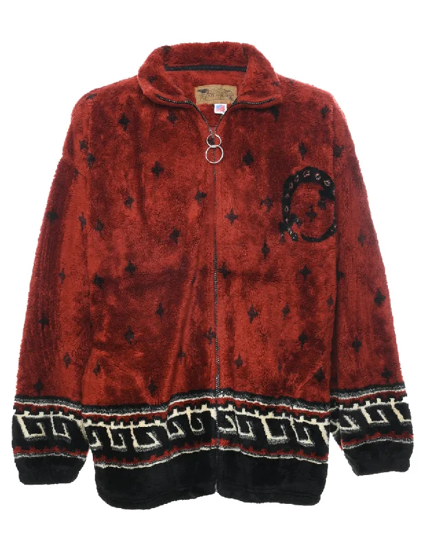 Brown Printed Fleece - XL