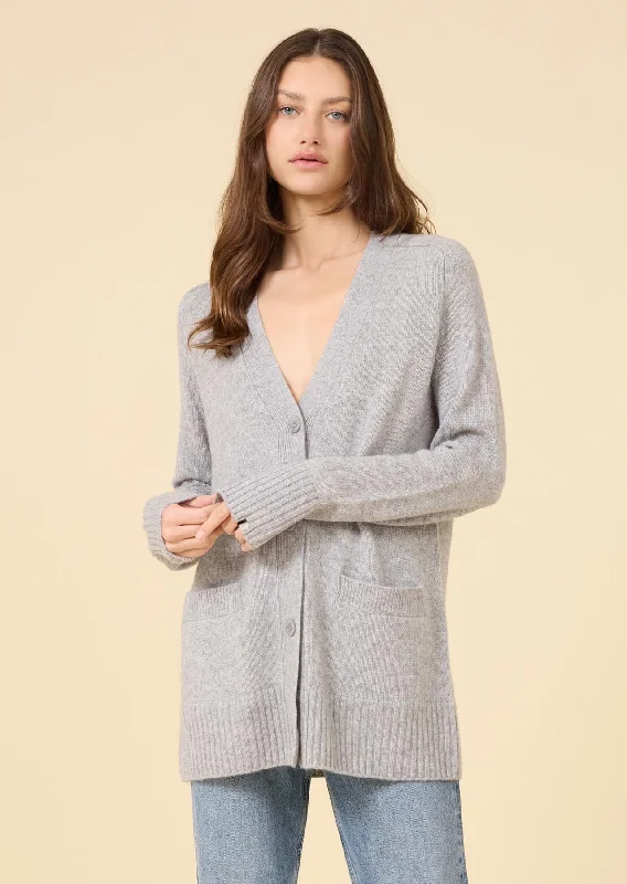 Morgan Cashmere Cardigan - Heather Grey