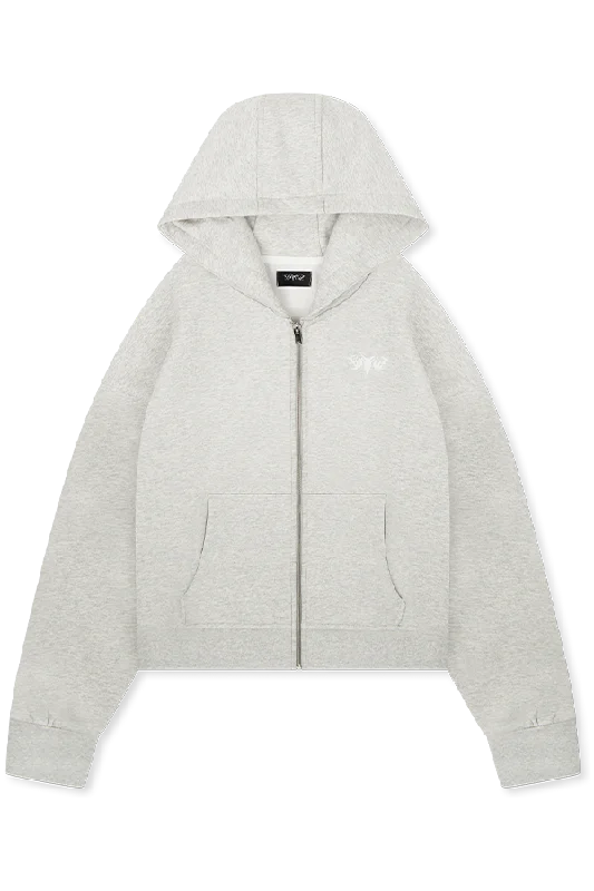 BASIC ZIP HOODIE LIGHT GREY