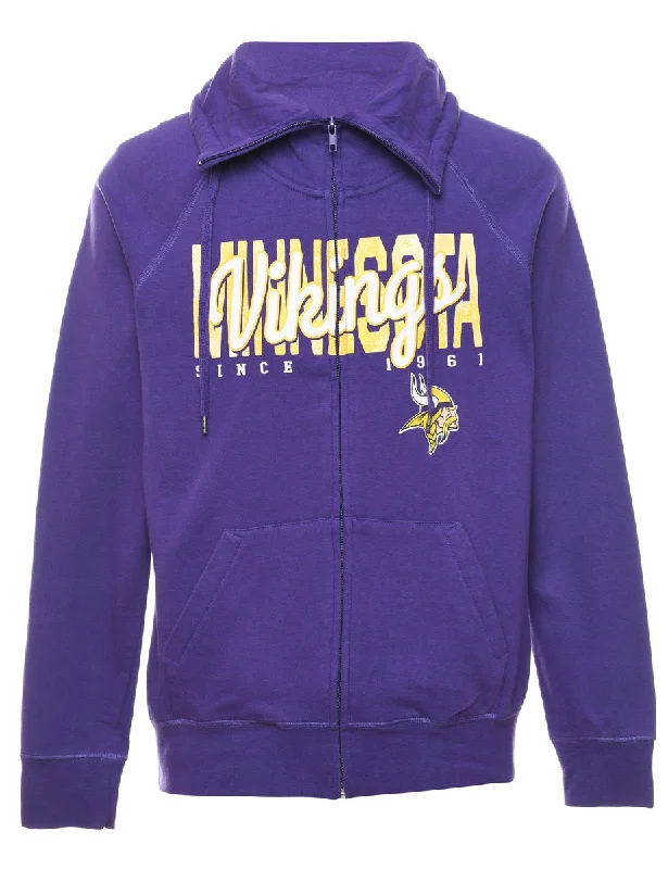 Vikings Design Purple & Yellow Hooded Sweatshirt - M