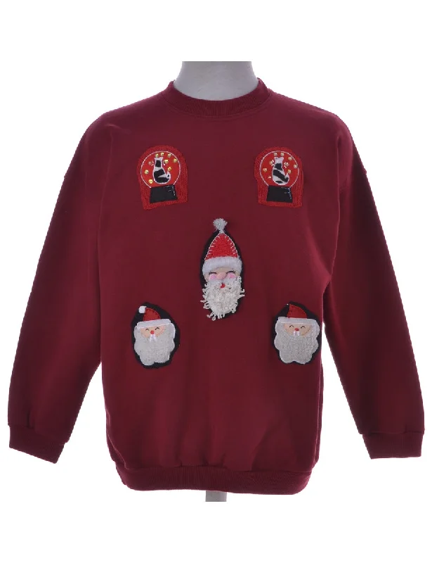 Burgundy Appliqué Christmas Sweatshirt