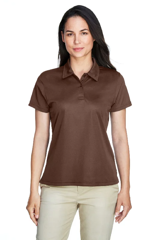 Team 365 Womens Command Performance Moisture Wicking Short Sleeve Polo Shirt - Dark Brown