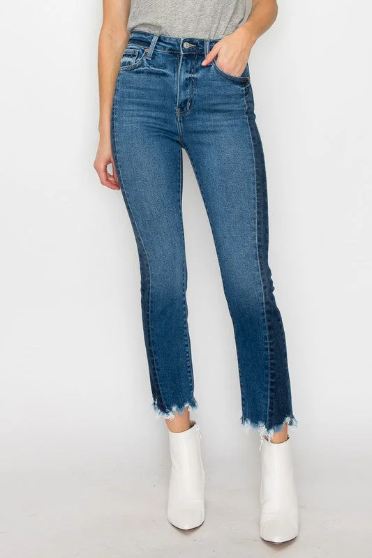 HIGH RISE SLIM STRAIGHT JEANS