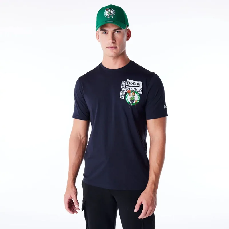 Boston Celtics Newspaper Graphic Navy T-Shirt