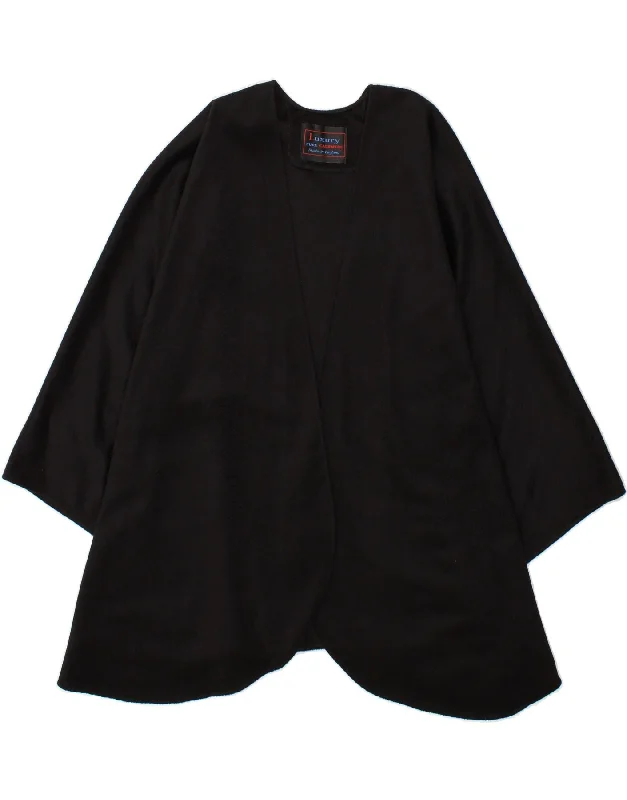 VINTAGE Womens Poncho Coat One Size Black Cashmere