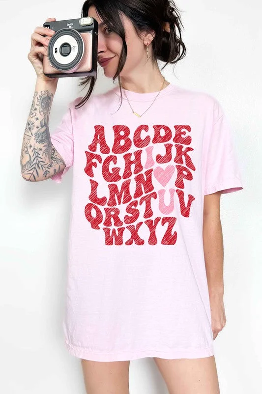 ABCD I LOVE YOU VALENTINES GRAPHIC TEE