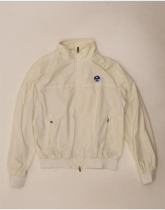 NORTH SAILS Womens Bomber Jacket UK 16 Large White Nylon