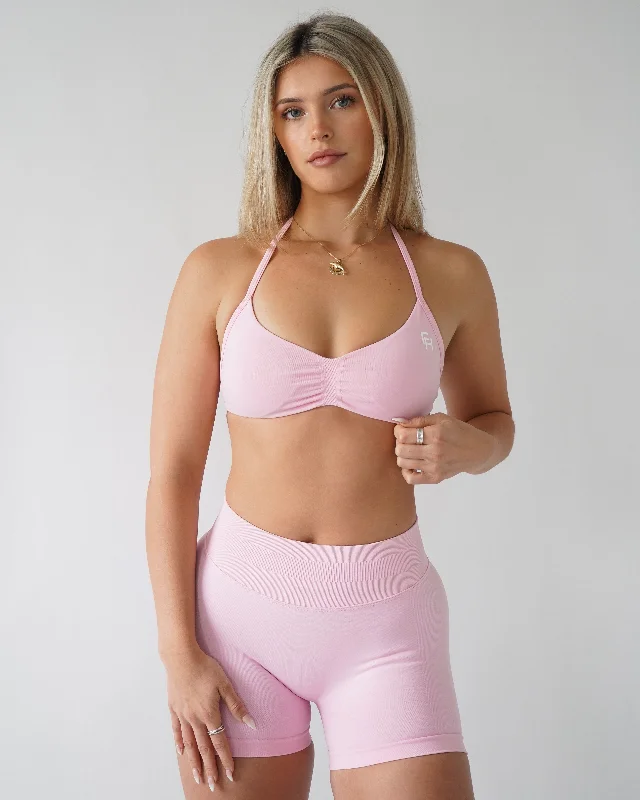 Ascend Halter Sports Bra - Blush