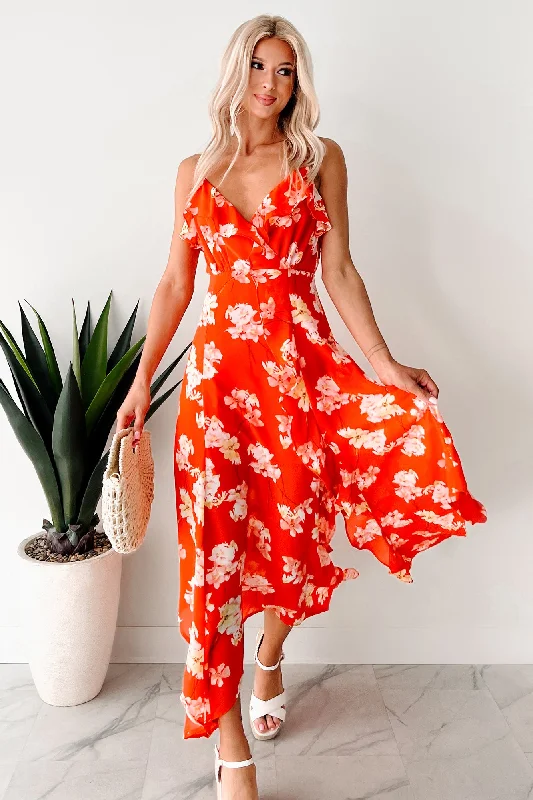 Cocktails In Costa Rica Floral Maxi Dress (Orange/Yellow)