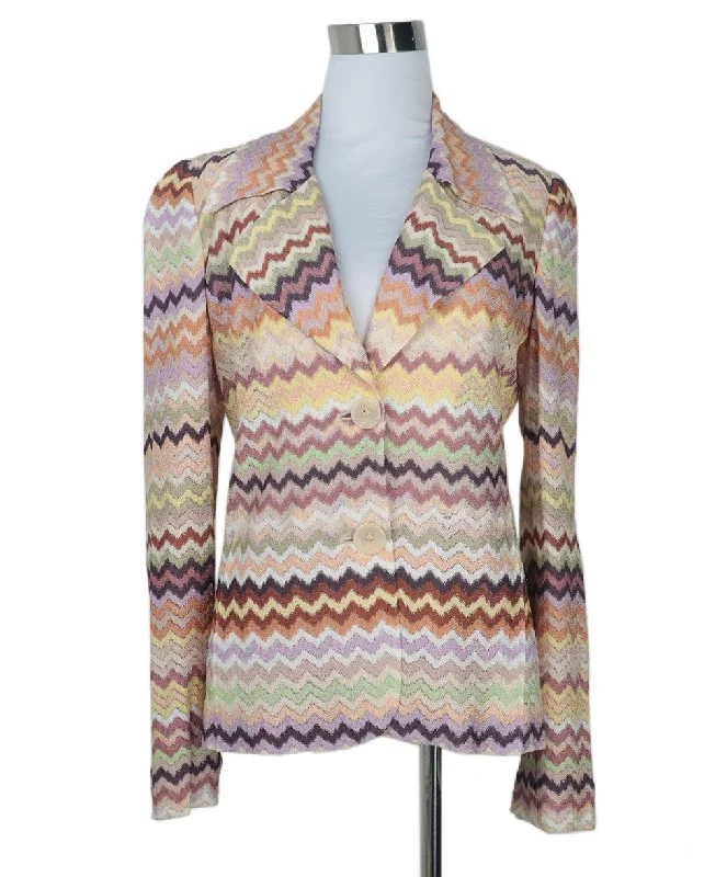 Missoni Orange & Lavender Striped Blazer sz 6