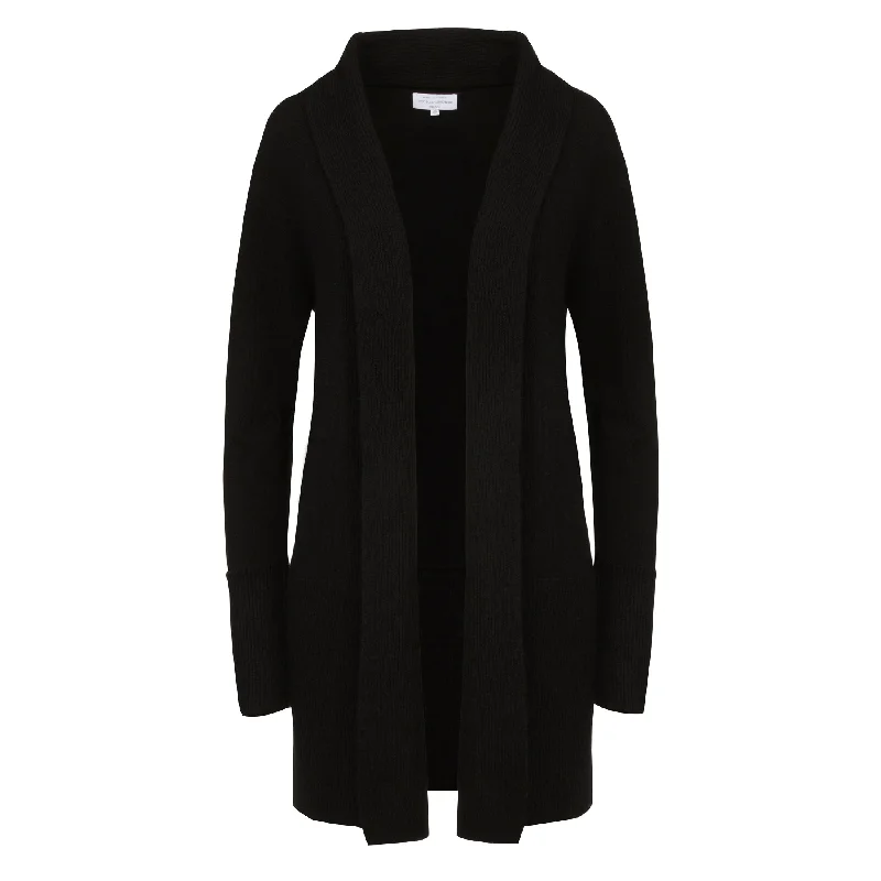 Long Cashmere Cardigan in Black