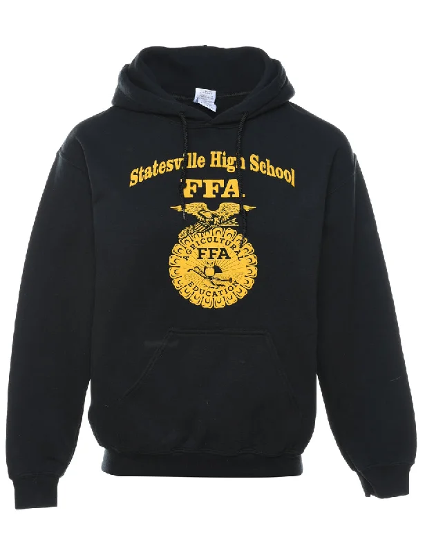 Black & Yellow Statesville High School Printed Hoodie - S