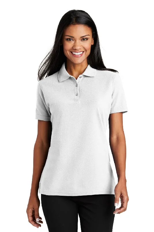 Port Authority Womens Moisture Wicking Short Sleeve Polo Shirt - White